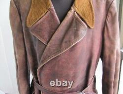 Ww2 1939 Original German Luftwaffe Officer Leather Greatcoat