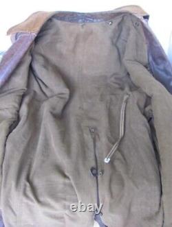 Ww2 1939 Original German Luftwaffe Officer Leather Greatcoat