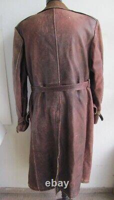 Ww2 1939 Original German Luftwaffe Officer Leather Greatcoat