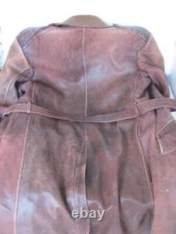 Ww2 1939 Original German Luftwaffe Officer Leather Greatcoat