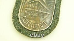 Ww2 German 1944 Lorient Arm Shield, Nice Condition, Complete