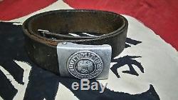 Ww2 German Alloy Heer Leather Belt Buckle Genuine/original Army