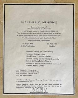Ww2 German Gen. Commander Of The Afrika Korps Walther K. Nehring Mourning Card