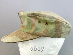 Ww2 German Hat, Camo Splinter Pattern, Shows Age And In Good Condition