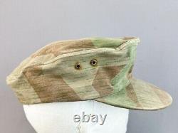 Ww2 German Hat, Camo Splinter Pattern, Shows Age And In Good Condition