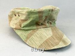 Ww2 German Hat, Camo Splinter Pattern, Shows Age And In Good Condition