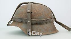 Ww2 German Helmet Elit Leather Carrier, Original, Complete, Rare