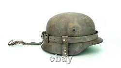 Ww2 German Helmet Leather Carrier, Original, Complete, Rare