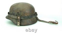 Ww2 German Helmet Leather Carrier, Original, Complete, Rare