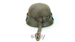 Ww2 German Helmet Leather Carrier, Original, Complete, Rare