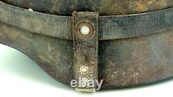 Ww2 German Helmet Leather Carrier, Original, Complete, Rare