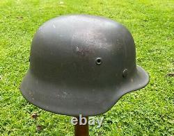 Ww2 German M40 Steel Helmet 1944 Dated Liner Band, Et 64. Untouched Original