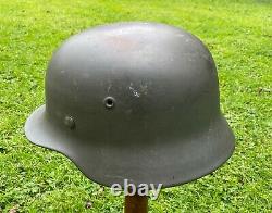 Ww2 German M40 Steel Helmet 1944 Dated Liner Band, Et 64. Untouched Original