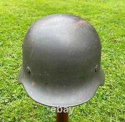 Ww2 German M40 Steel Helmet 1944 Dated Liner Band, Et 64. Untouched Original