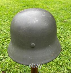 Ww2 German M40 Steel Helmet 1944 Dated Liner Band, Et 64. Untouched Original