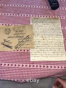 Ww2 German Mathausen/Posen Transfer Camp Letter Rare