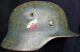 Ww2 German Model 1935 Double Decal Heer Army Helmet Et68 Large Size Chinstrap