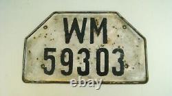 Ww2 German Navy Km Licence Plate, Vehicle / Motorcycle, Rear