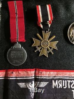 Ww2 German Original Elite Named Medals, Documents And Armband Lot