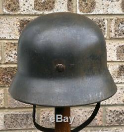 Ww2 German Steel Helmet Complete All Wartime Original, Untouched. Quist Shell