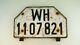 Ww2 German Wehr Licence Plate, Vehicle / Motorcycle, Rear