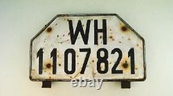 Ww2 German Wehr Licence Plate, Vehicle / Motorcycle, Rear