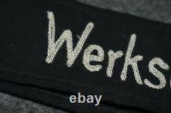 Ww2 German Werkschar Daf Factory Troop Worker Armband White/black Original