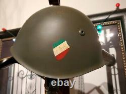 Ww2 M33 Italian German Axis Helmet Musolini Italy Factory Stamped