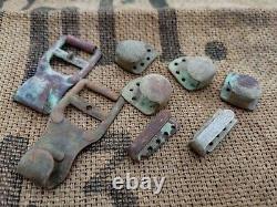 Ww2 Original German Black Ss Uniform Hardware Ss Rzm 5/72 Belt Hooks Ramps Relic