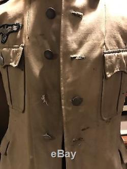 Ww2 Original Heer Untteroffizier Tunic German Jacket Collar Tab Afrikacorp