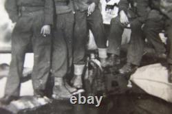Ww2 Original Photograph British Servicemen Pose With Downed German Arcraft 1944