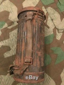Ww2 Wwii German Gas Mask With Canister Marked 1942 Original Wehrmacht
