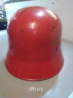 Ww2 german helmet original factory guard helmet/fire watch, vgc, original liner