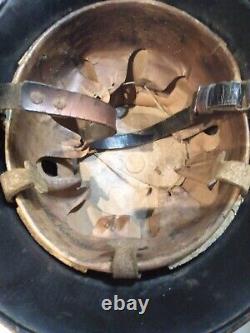Ww2 german helmet original factory guard helmet/fire watch, vgc, original liner