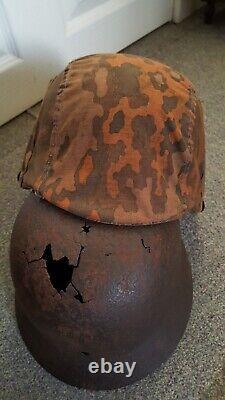 Ww2german camouflaged helmet cover Original Fabric