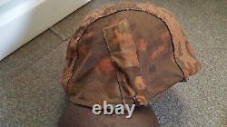 Ww2german camouflaged helmet cover Original Fabric