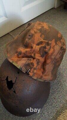 Ww2german camouflaged helmet cover Original Fabric