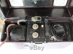 Wwii 1940 Original German Bakelite Box Hand Cranked Field Radio Telephone