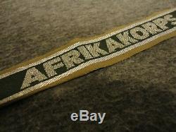 Wwii German Afrikakorps Cuff Title Arm Band 1941-43 Original/authentic