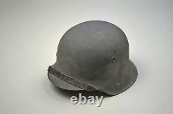 Wwii German M1942 Combat Helmet Complete & Near Mint