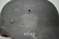 Wwii German M1942 Combat Helmet Complete & Near Mint