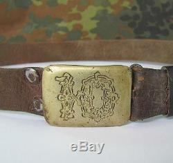 Wwii Original German Ally Military School Cadet Leather Belt