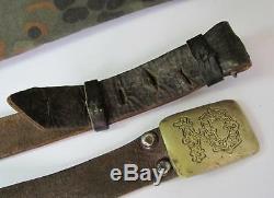 Wwii Original German Ally Military School Cadet Leather Belt