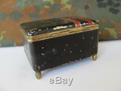 Wwii Original German Wehrmacht Metal & Wood Box For Medal Order Xtr. Rare