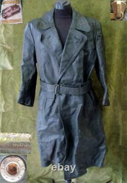 Wwii Original German Wehrmacht Officer Leather Greatcoat