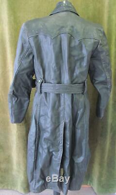 Wwii Original German Wehrmacht Officer Leather Greatcoat