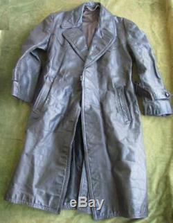 Wwii Original German Wehrmacht Officers Leather Greatcoat