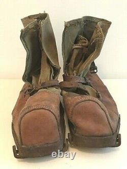 Wwii Ww2 German Winter Triple Buckle Ski Boots Snow Overshoes. Orig