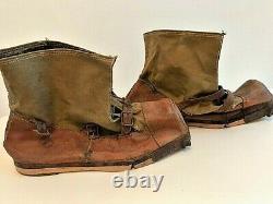 Wwii Ww2 German Winter Triple Buckle Ski Boots Snow Overshoes. Orig