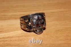 Wwii Ww2 Original German Army Legion Volunteer Veteran Chrome Plated Skull Ring